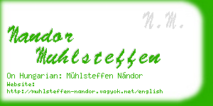 nandor muhlsteffen business card