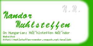 nandor muhlsteffen business card